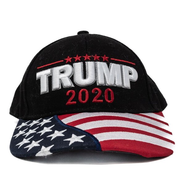Trump 2020 American Flag Baseball Cap Adjustable Cotton Black - Picture 1 of 5